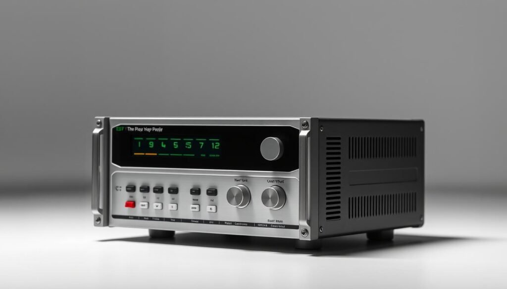 A professional-grade benchtop power supply in a well-lit, minimalist studio setting. The device features a sleek, modern design with a digital display and intuitive controls. Soft shadows and highlights accentuate its metallic housing and sturdy construction, conveying a sense of precision and reliability. The power supply is positioned center frame, with a clean, uncluttered background that allows the subject to take center stage. The overall tone is one of technical sophistication and practical utility, perfectly suited to illustrate a section on essential tools for the football bench. A professional-grade benchtop power supply in a well-lit, minimalist studio setting. The device features a sleek, modern design with a digital display and intuitive controls. Soft shadows and highlights accentuate its metallic housing and sturdy construction, conveying a sense of precision and reliability. The power supply is positioned center frame, with a clean, uncluttered background that allows the subject to take center stage. The overall tone is one of technical sophistication and practical utility, perfectly suited to illustrate a section on essential tools for the football bench.